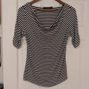 BOGO! The Limited Women's Black and White Striped Blouse S